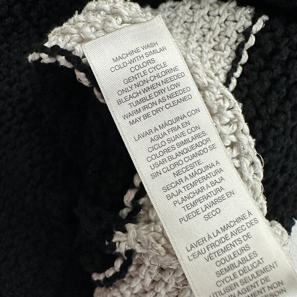 Chicos Womens Chunky Knit Sweater Size 2 US L Metallic Striped‎ - Picture 5 of 8